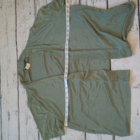 Slinky Brand Green Short Sleeve Open Cardigan Shrug 3X Made in U.S. - Picture 4 of 6